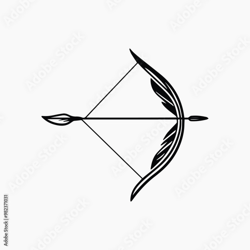 Elegant bow and arrow illustration