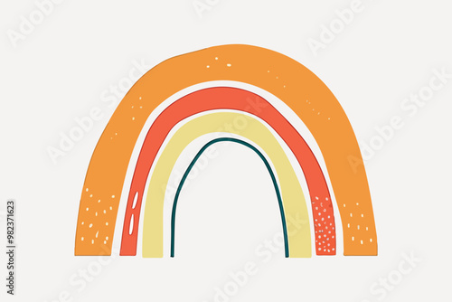 cute rainbow illustration vector