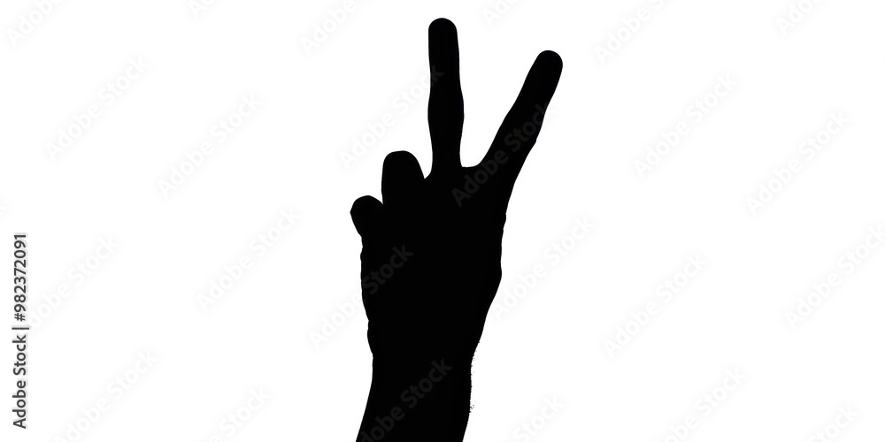 A hand with three fingers raised in a peace sign A hand with three fingers raised in a peace sign
