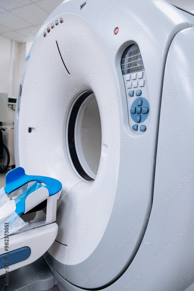 An MRI machine is positioned in a hospital, showcasing advanced imaging technology. This essential equipment is crucial for detailed diagnostics, reflecting the hospital's commitment to quality patien An MRI machine is positioned in a hospital, showcasing advanced imaging technology. This essential equipment is crucial for detailed diagnostics, reflecting the hospital's commitment to quality patien