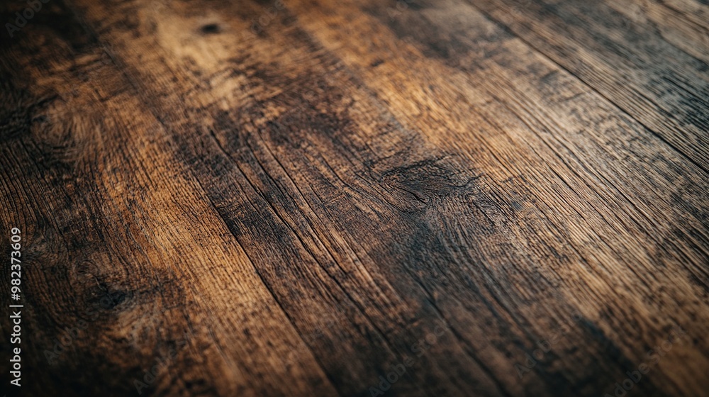 Fototapeta premium A close-up view of textured wooden flooring showcasing natural patterns and colors.