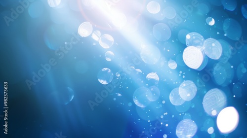 Stunning Abstract Blue Light Bokeh Background Illustration Perfect for Holiday Themes and Celebrations