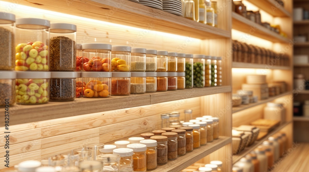 Fototapeta premium A grocery store that is filled with jars of various food items and spices