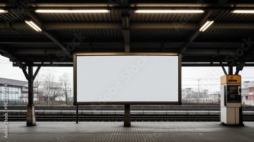 Blank Billboard at Train Station