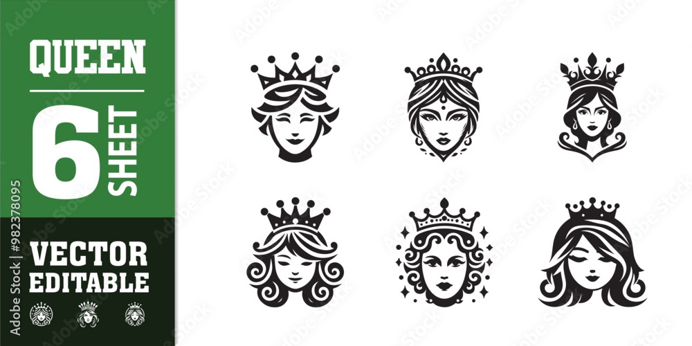 Naklejka premium queen crown sheet icon vector illustration king crown