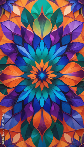 Wallpaper Mural Colorful paper flower mandala Torontodigital.ca