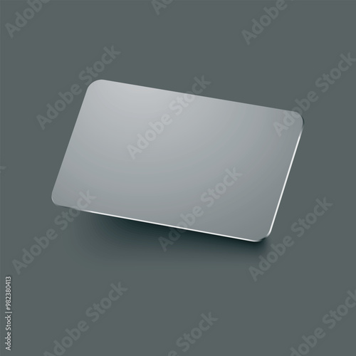 Vector realistic debit card mockup on transparent background.