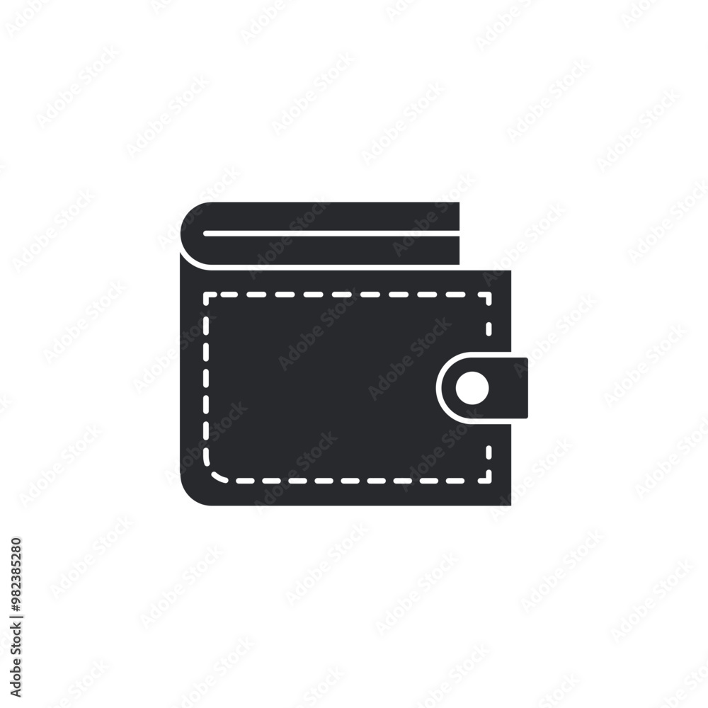 Wallet icon. Leather wallet symbol template for graphic and web design collection logo vector illustration