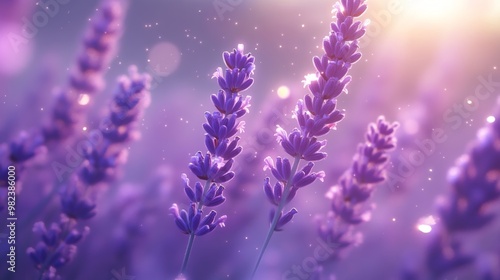 "Serene Lavender Field in Soft Natural Light"