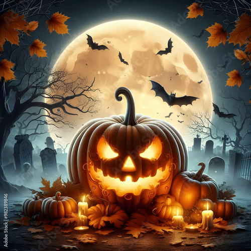 Halloween pumpkin background featuring spooky jack-o-lanterns on a black backdrop, perfect for autumn celebrations	