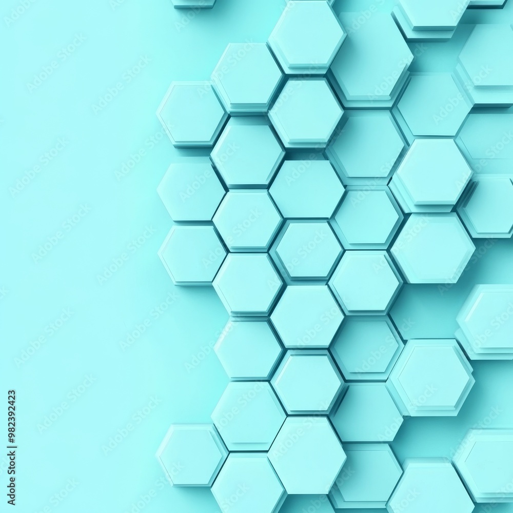 Abstract hexagonal pattern in turquoise blue. Abstract hexagonal pattern in turquoise blue.