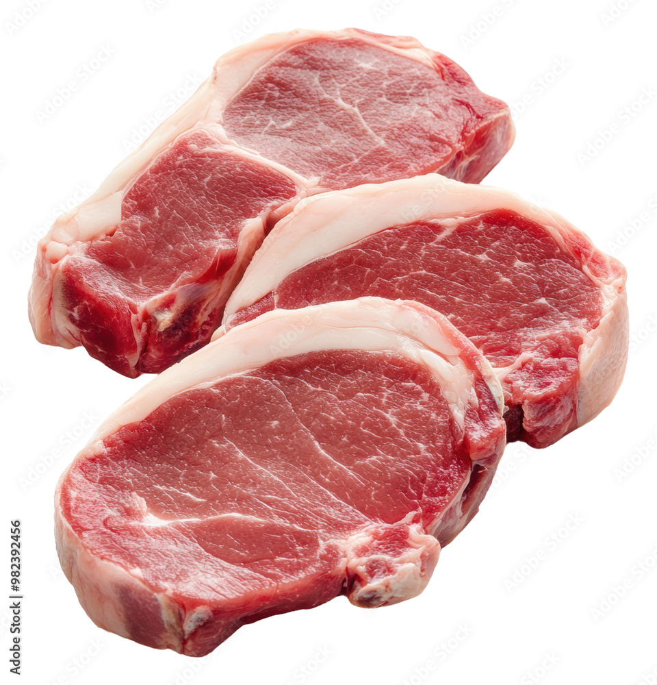 PNG Fresh pork chops ready for cooking in the kitchen PNG Fresh pork chops ready for cooking in the kitchen