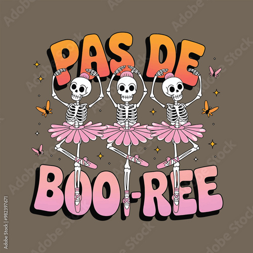 Pas De Boo Ree Halloween vector t-shirt design