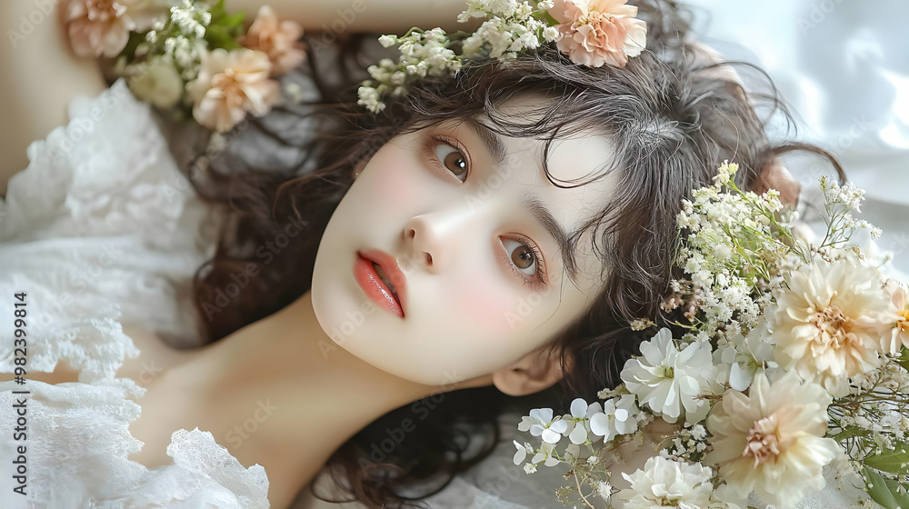 Beautiful Woman with Flowers Beautiful Woman with Flowers