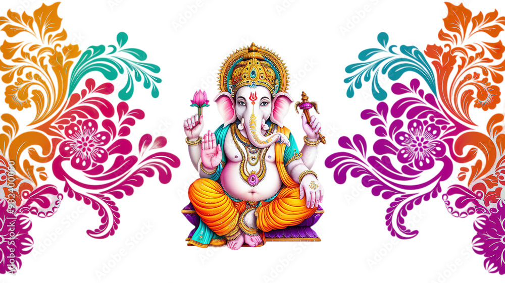 Ganesh ji on transparent background, Generative ai. Ganesh ji on transparent background, Generative ai.