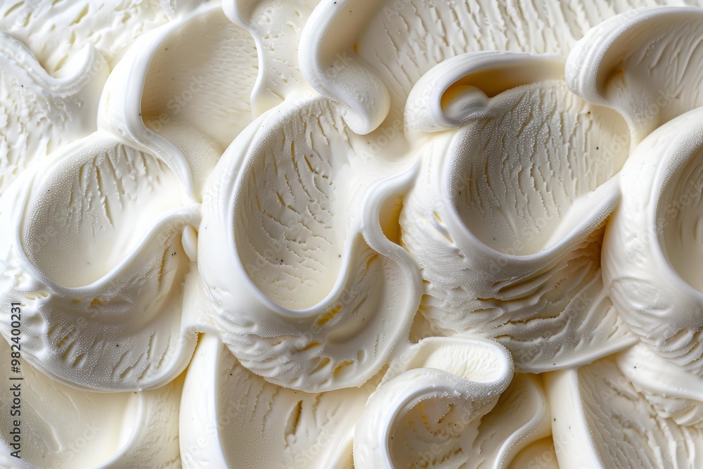 Close-up vanilla ice cream texture background. AI generative Close-up vanilla ice cream texture background. AI generative
