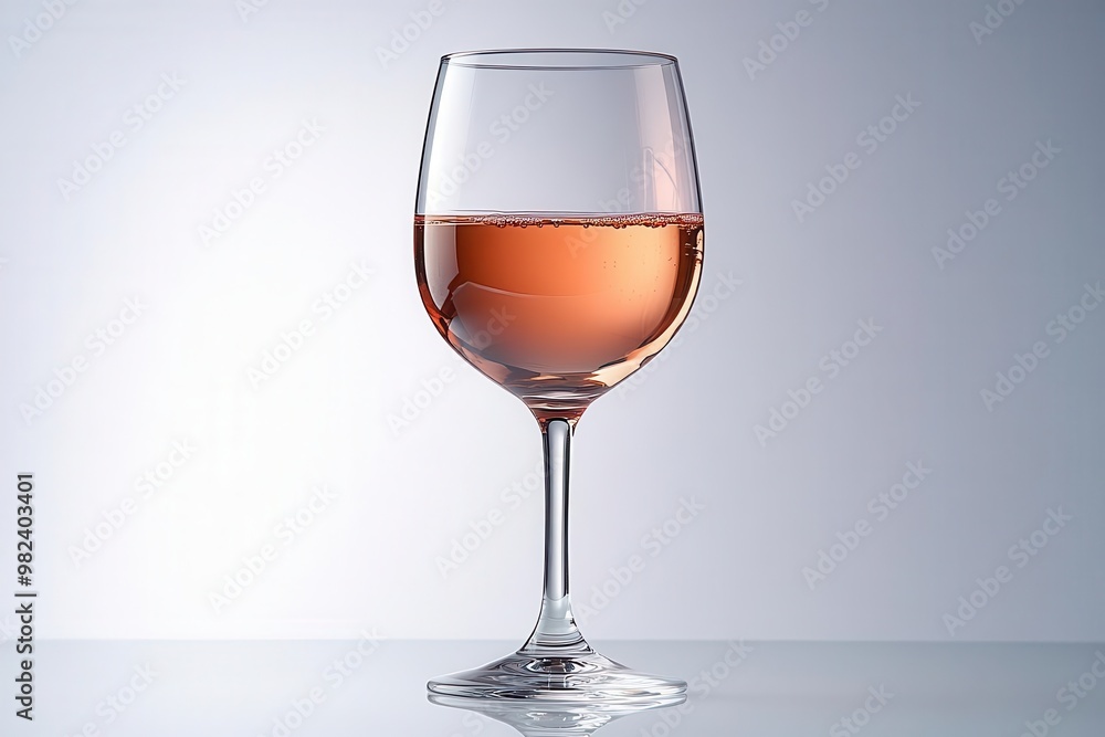 elegant still life of rose wine in crystal glass soft pink hues and delicate reflections against clean white background conveying sophistication and refinement elegant still life of rose wine in crystal glass soft pink hues and delicate reflections against clean white background conveying sophistication and refinement