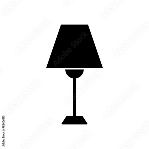 Black table lamp icon