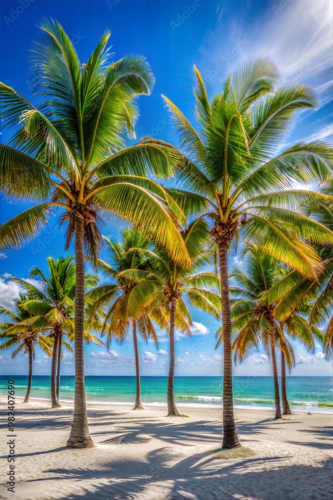 coconut palms on the beach coconut palms on the beach
