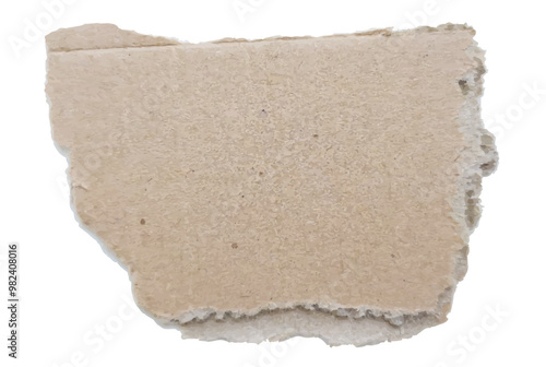 Empty ripped torn cardboard scrap, paper texture