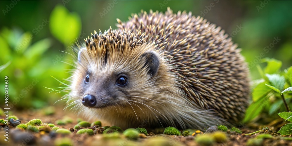 hedgehog with the eyes in the forest hedgehog with the eyes in the forest