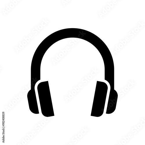 Black headphone icon