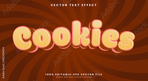 Cookies editable text effect Template with dessert and cake text style Theme