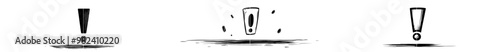 The exclamation mark is continuous and drawn in one line. White is the background of this modern illustration.