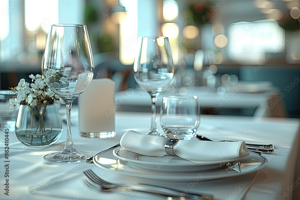 Elegant Table Setting with Fine Dining A beautifully arranged table Elegant Table Setting with Fine Dining A beautifully arranged table