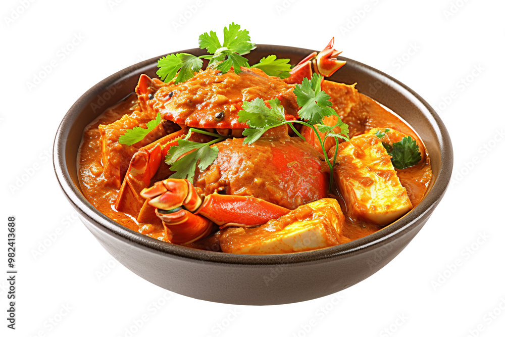Crab curry on a plate Crab curry on a plate