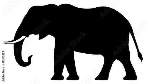 PNG Elephant silhouette wildlife stencil animal.