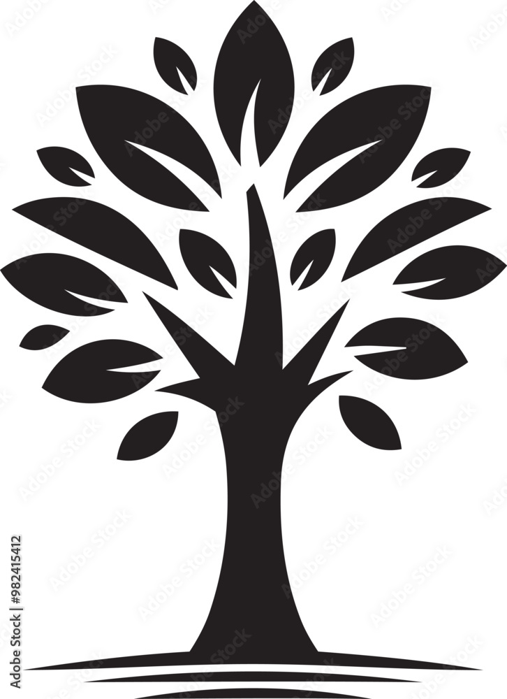 Obraz premium Tree Icon Logo Silhouette Vector