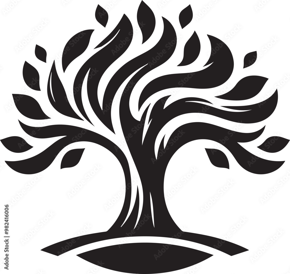 Obraz premium Tree Icon Logo Silhouette Vector