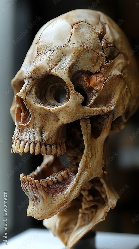 Human Skull Anatomy: Close-Up View of Jaw and Teeth Human Skull Anatomy: Close-Up View of Jaw and Teeth