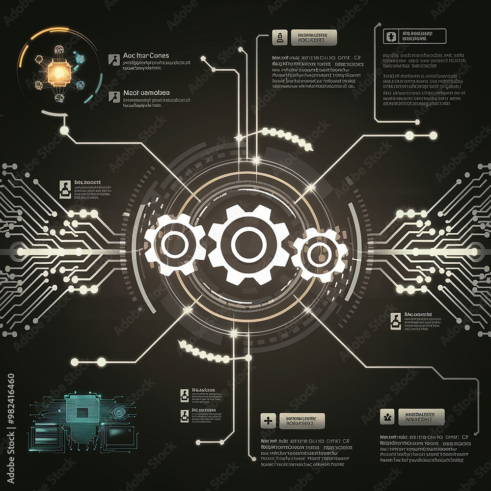 Obraz premium Technology Hologram & Infographics