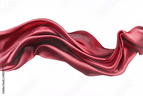 Smooth, elegant red cloth flowing against a white background, creating a textured effect.