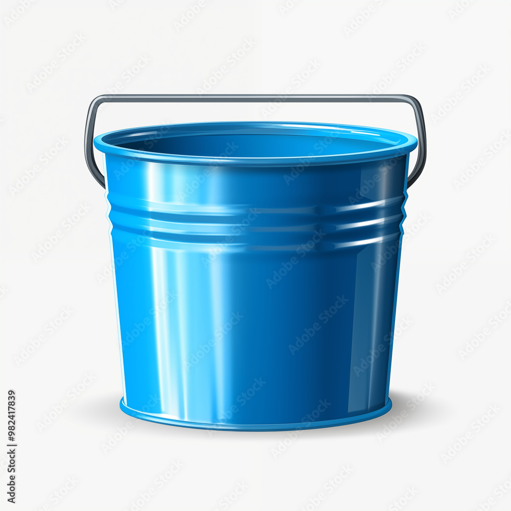 Glossy blue metal bucket with handle, perfect for home, gardening, or industrial use. Glossy blue metal bucket with handle, perfect for home, gardening, or industrial use.