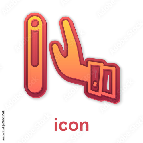 Gold Giving up cigarette icon isolated on white background. Tobacco sign. Smoking symbol. Healthy lifestyle. Vector