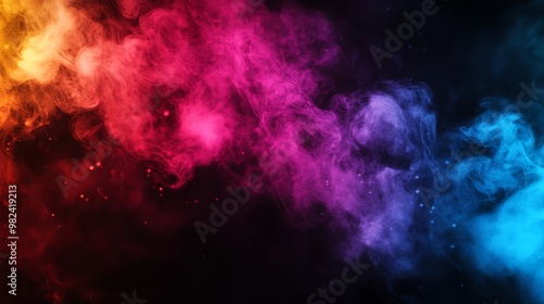 Abstract colorful smoke effect.