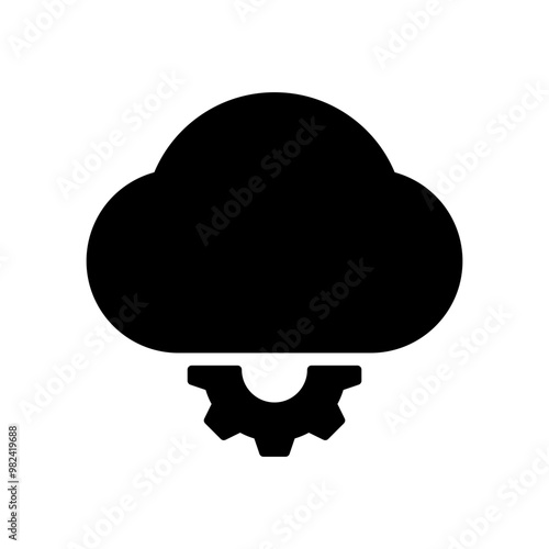 Cloud with gearwheel sign