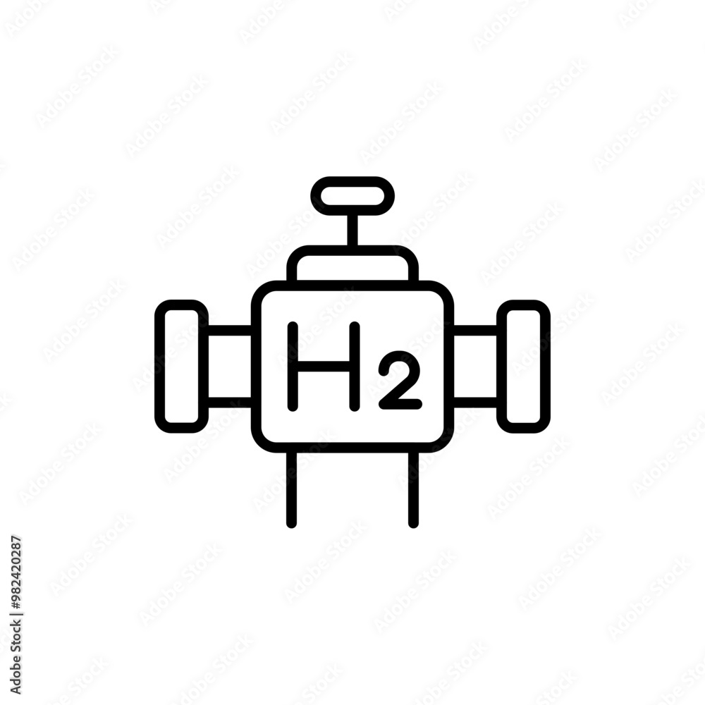 Obraz premium Hydrogen pump outline icons, minimalist vector illustration ,simple transparent graphic element .Isolated on white background