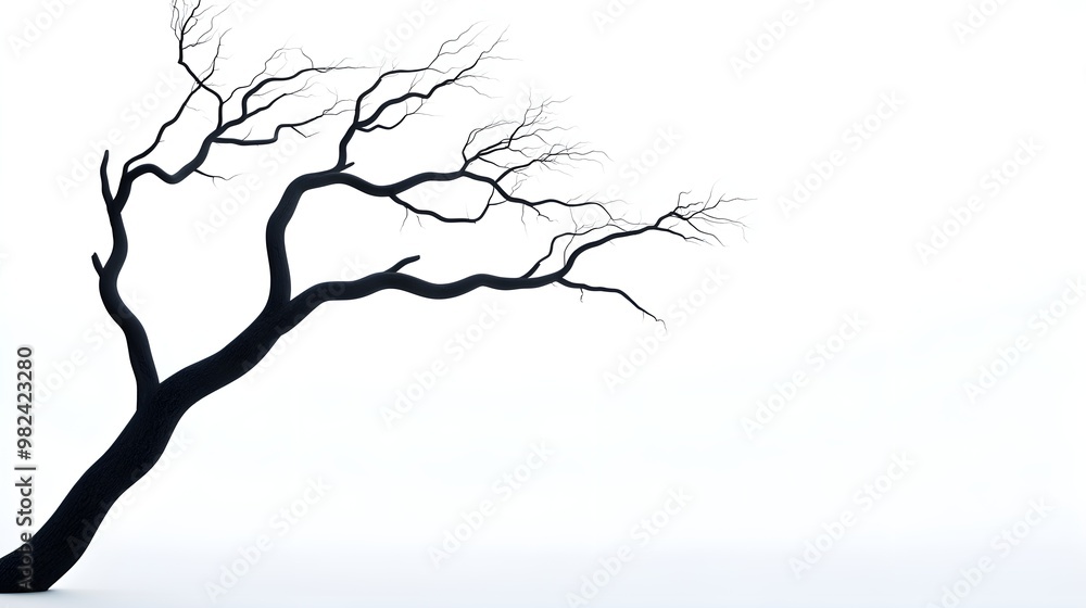 A spooky tree, Halloween forest, eerie twisted branches, dark shadows, isolated on white background A spooky tree, Halloween forest, eerie twisted branches, dark shadows, isolated on white background