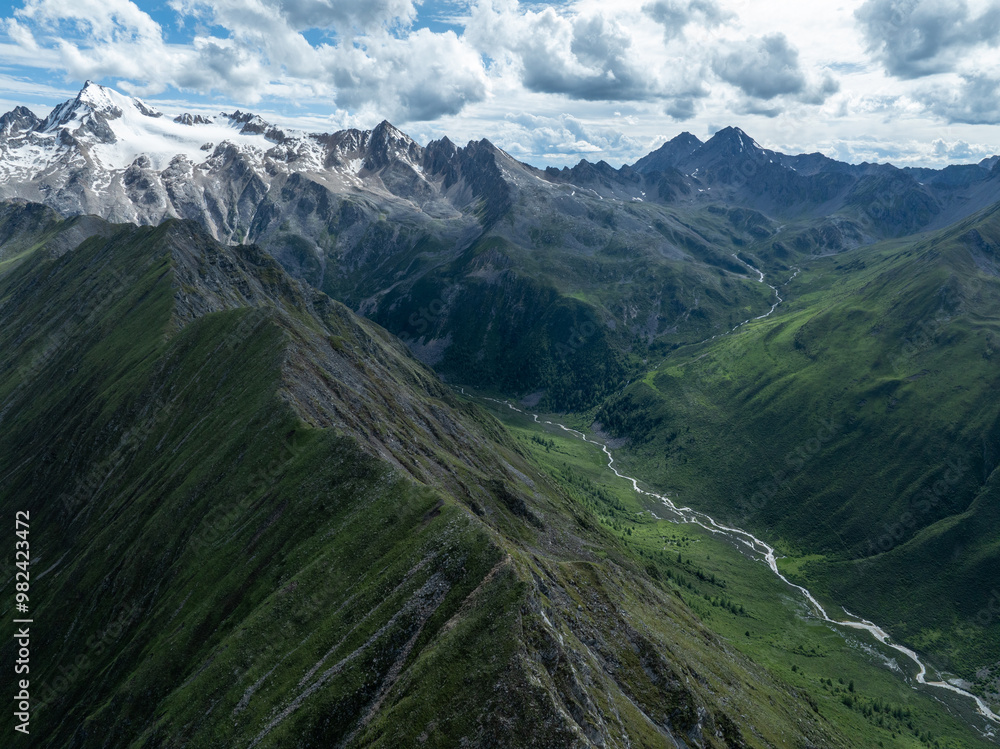 Aerial view of beautiful high altitude forest mountain landscape Aerial view of beautiful high altitude forest mountain landscape