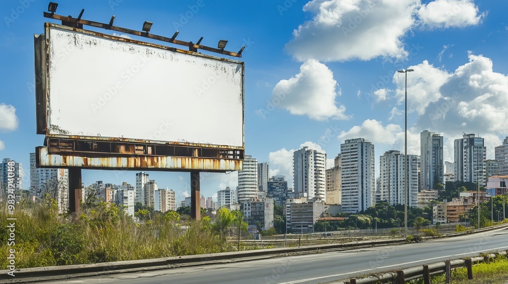 A blank billboard in Brazil is ready for a new advertisement. A blank billboard in Brazil is ready for a new advertisement.