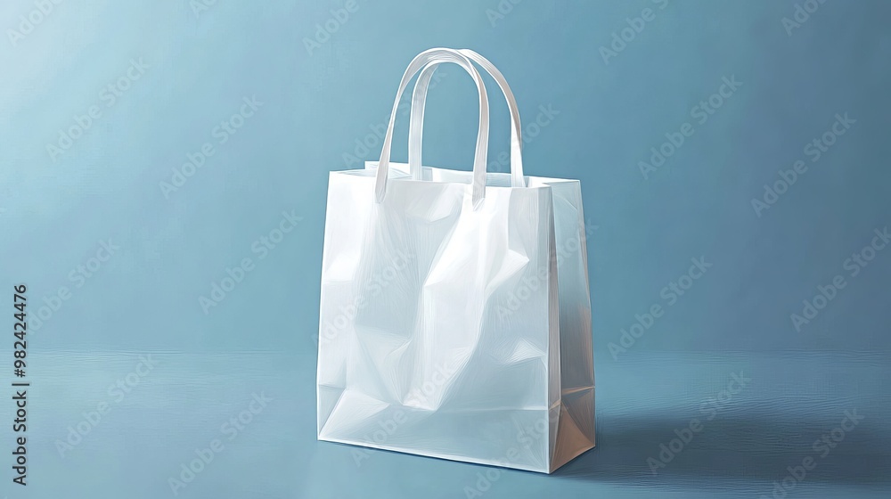 A realistic drawing of a white paper shopping bag. It's empty and ready to be filled with groceries or purchases from a store. A realistic drawing of a white paper shopping bag. It's empty and ready to be filled with groceries or purchases from a store.