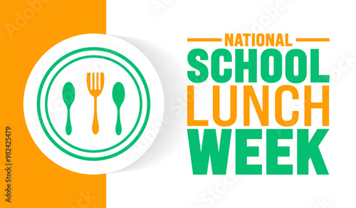 National School Lunch Week background or banner design template is observed every year in October. Holiday concept. Template for card, poster, placard, template. eps 10