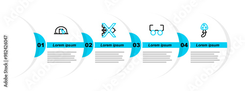 Set line Psilocybin mushroom, Glasses, No war and Tourist tent icon. Vector