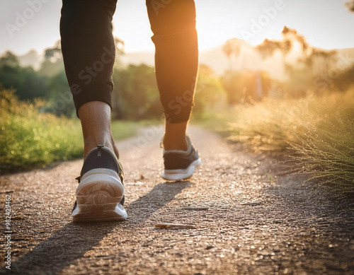 Close-Up of Feet Walking on a Path