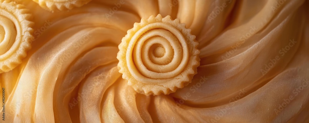 Close-up view of beautiful creamy butter swirls and decorative shapes, perfect for culinary art and food photography. Close-up view of beautiful creamy butter swirls and decorative shapes, perfect for culinary art and food photography.