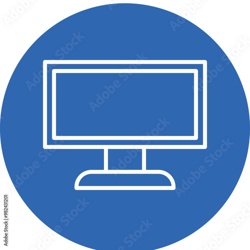 Monitor line circle icon